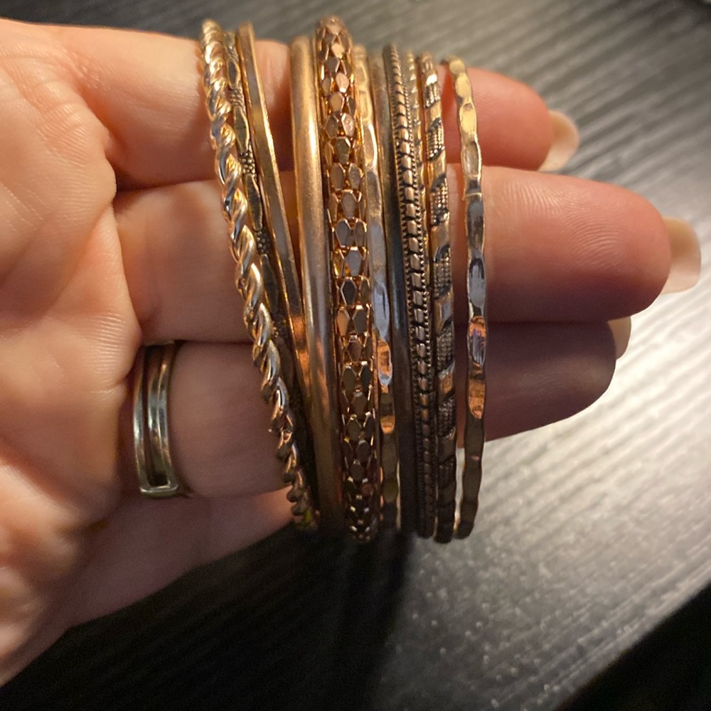 Elegant Copper Tone Bangle Set